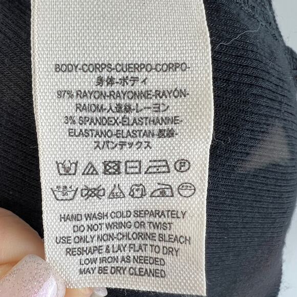 Free People Black Long Sleeve Cut-Out Neckline Uptown Turtleneck Size XS - Picture 8 of 10